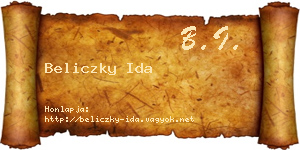 Beliczky Ida névjegykártya